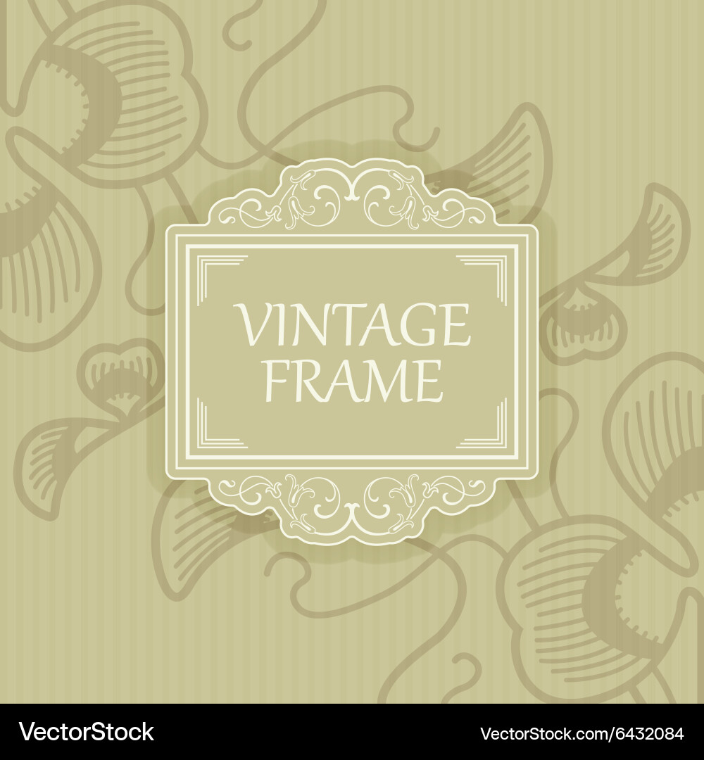 Background with a pattern vintage style frame Vector Image