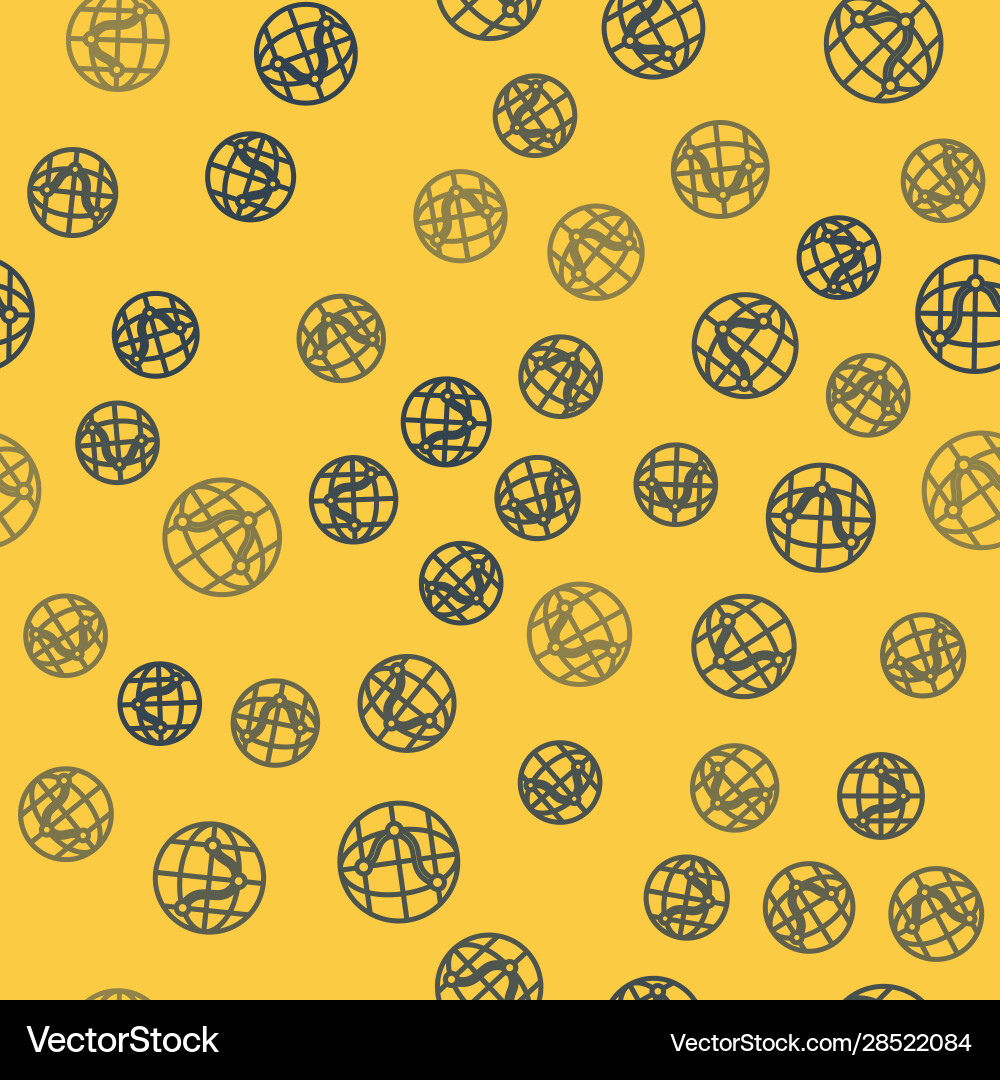 Blue line location on globe icon isolated Vector Image