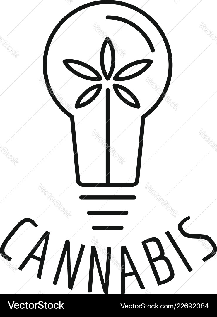 Cannabis bulb logo outline style Cannabis bulb logo outline style vector image