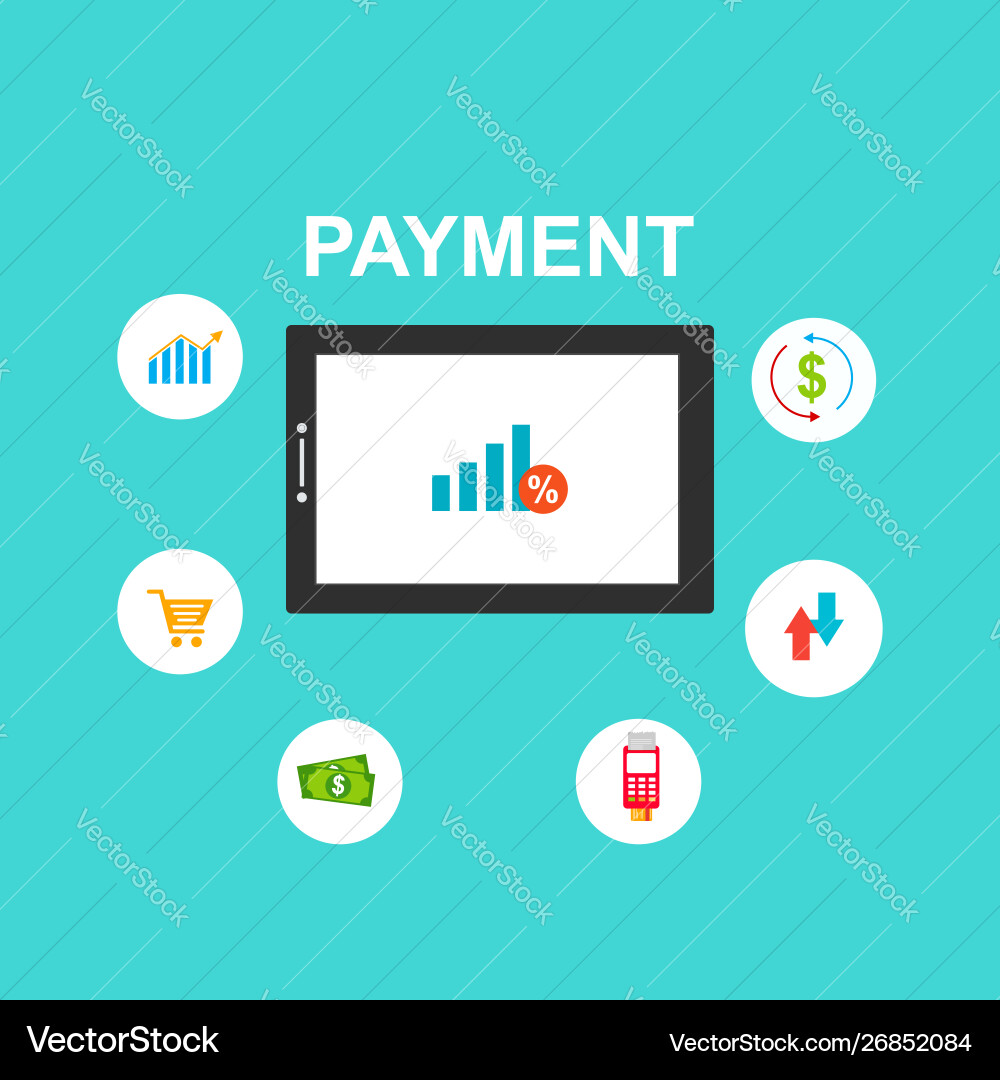 Concept online and mobile payments for web page Concept online and mobile payments for web page vector image