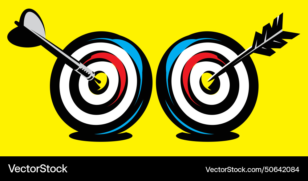 Dart Targets with Arrow Set vector image