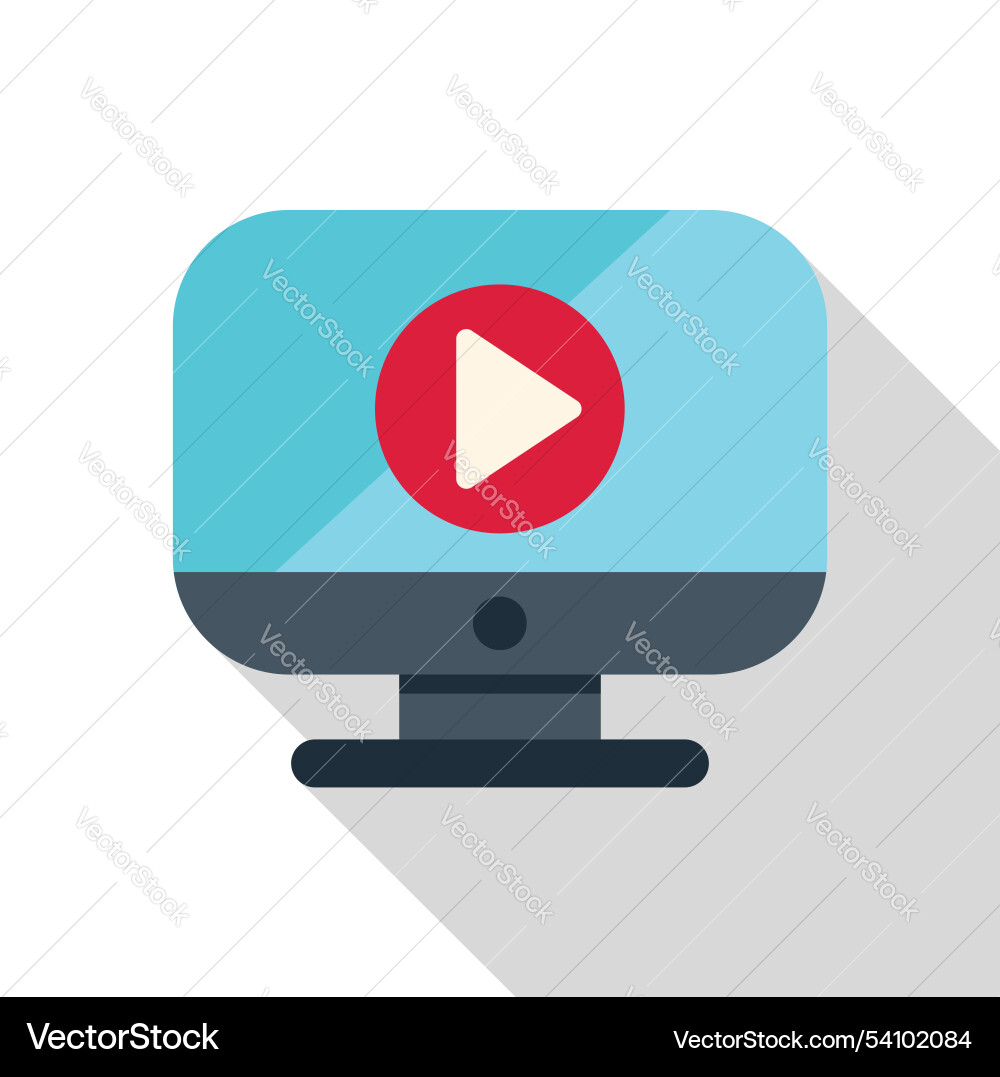 Desktop computer displaying streaming video player Desktop computer displaying streaming video player vector image