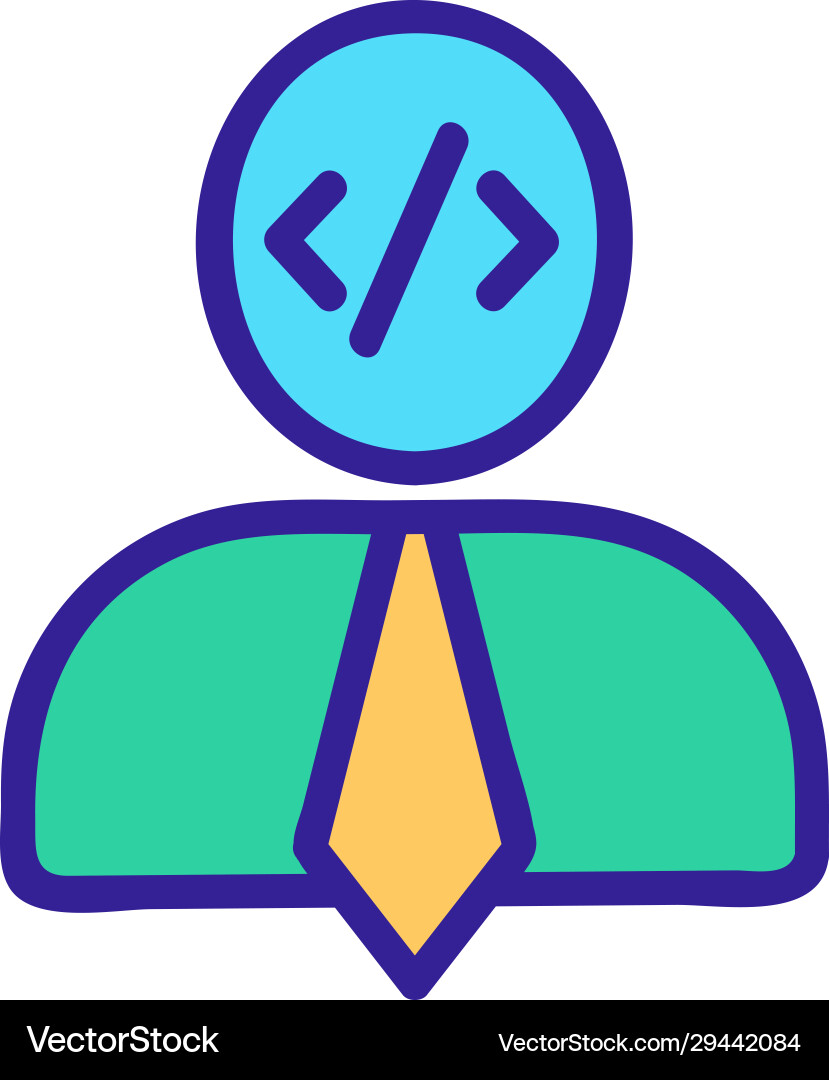 Entwickler Programmierer Icon isolierte Kontur Entwickler Programmierer Icon isolierte Kontur vektorbild