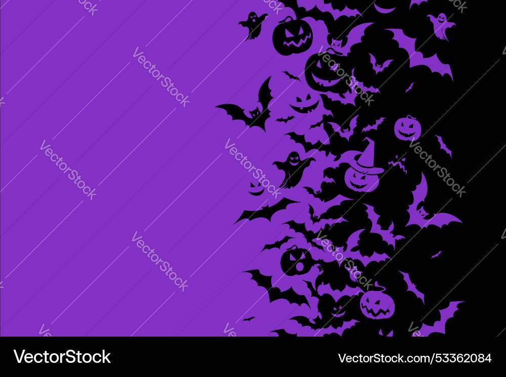 Halloween Banner mit Fledermaus Kürbissen und Geistern Halloween Banner mit Fledermaus Kürbissen und Geistern vektorbild