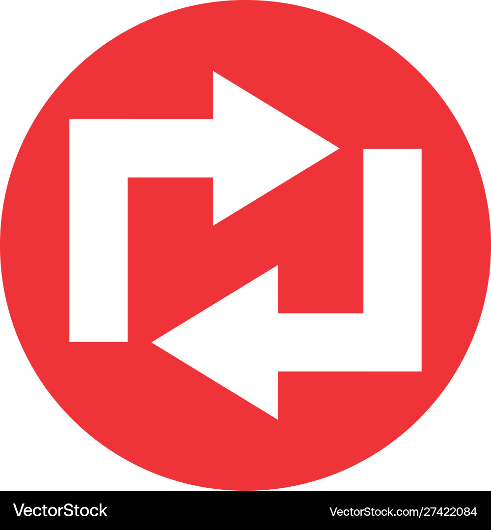 Icon repeat process arrow in color circle vector image