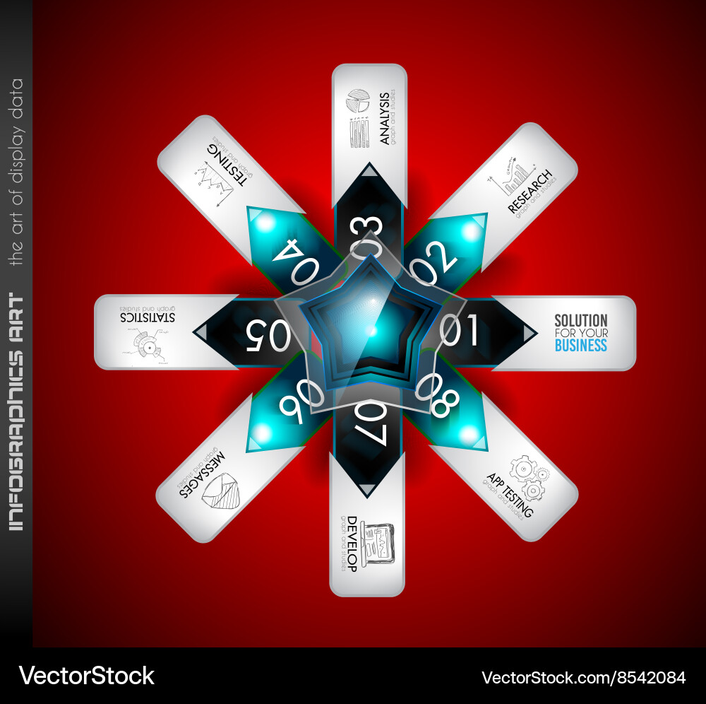 Infographics complex layout with option buttons Infographics complex layout with option buttons vector image