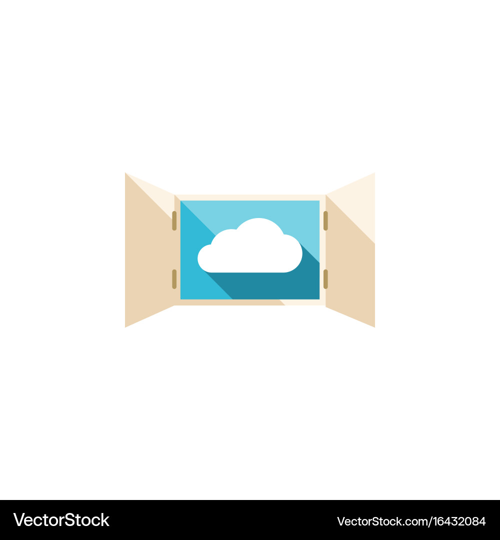 Isolated open flat icon cloud element can vector image