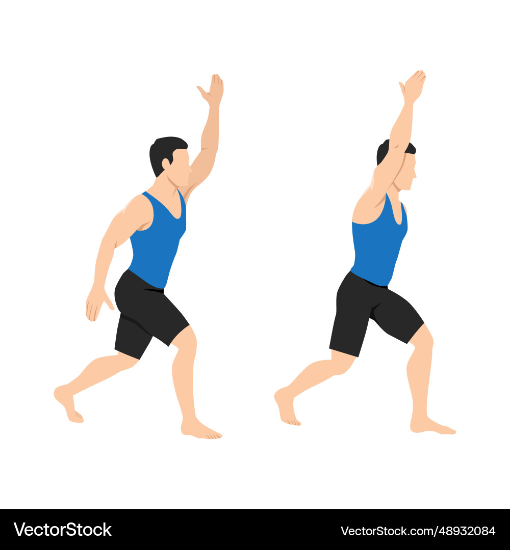 Man doing split jacks exercise Man doing split jacks exercise vector image