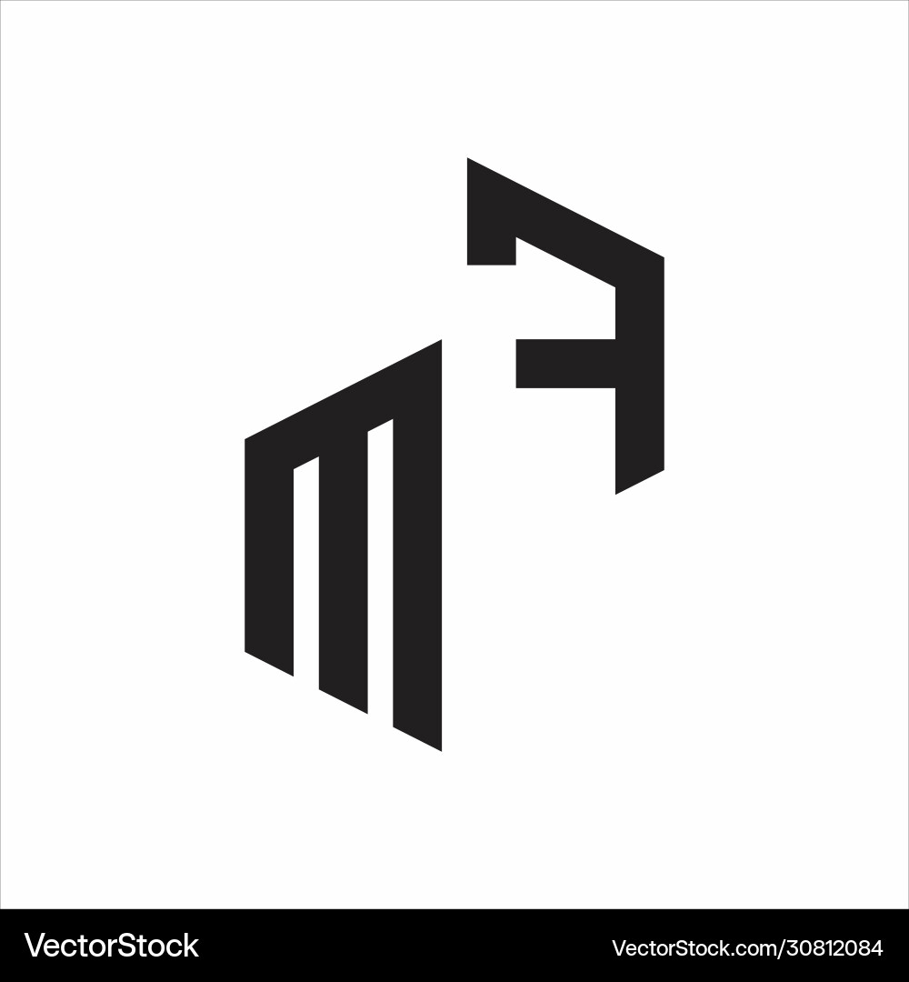 Mf initial letters logo monogram with up to down vector image