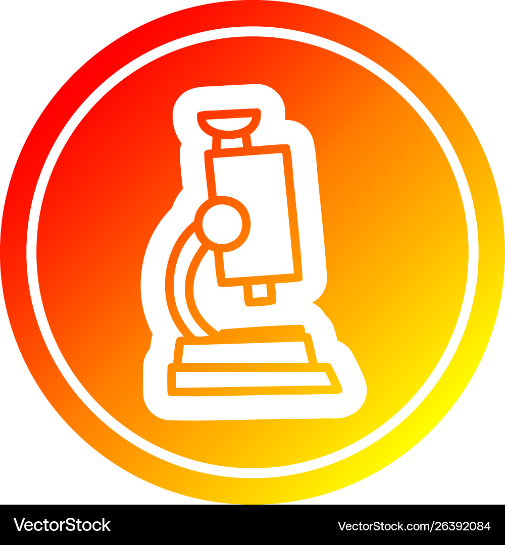 Microscope and slide circular in hot gradient Vector Image