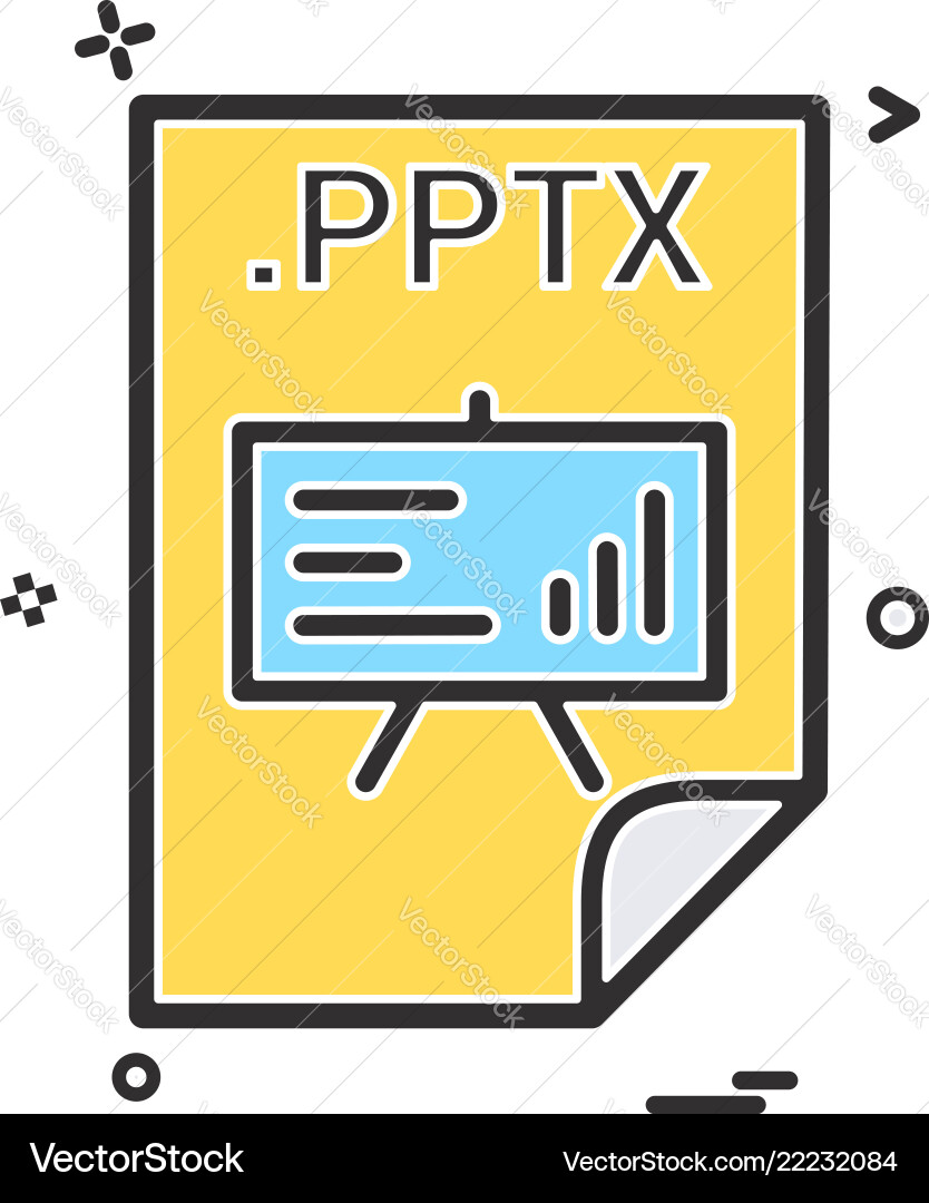 Pptx application download file files format icon Pptx application download file files format icon vector image