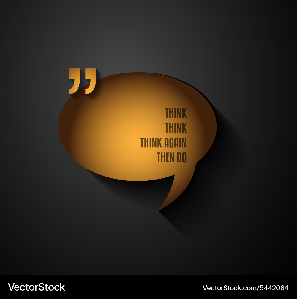 Quotation mark frame with flat style and space Vector Image