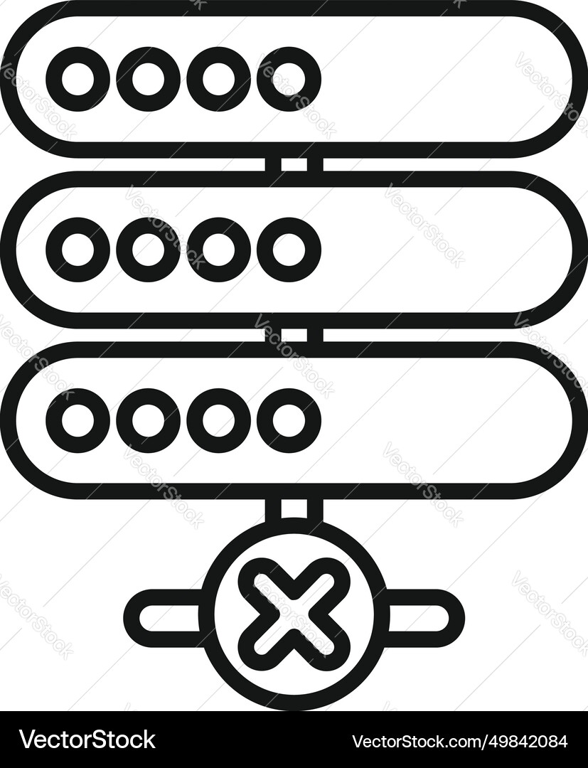 Server data restricted icon outline Server data restricted icon outline vector image
