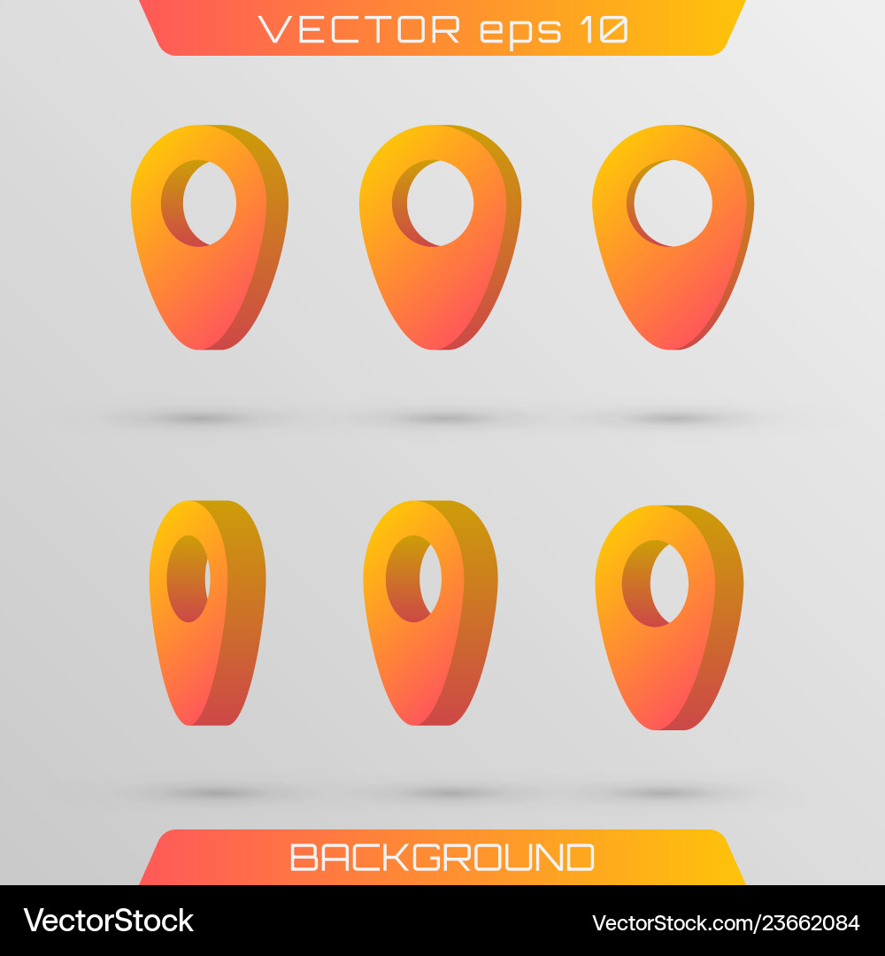 Set of 3d map pointers Set of 3d map pointers vector image