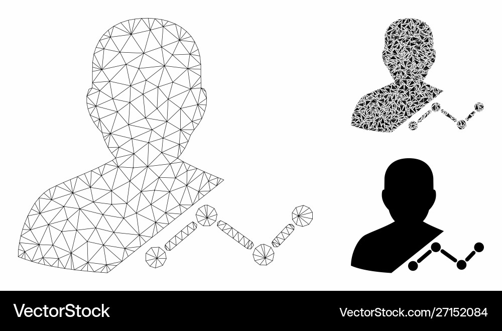 User analytics mesh 2d model and triangle User analytics mesh 2d model and triangle vector image