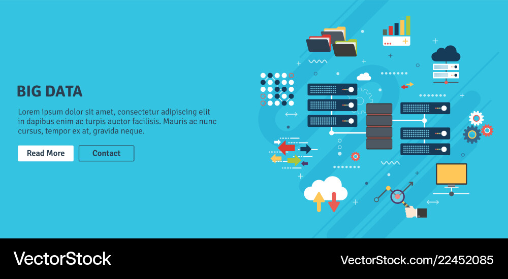 Big Data und Cloud Computing Banner mit Icons Big Data und Cloud Computing Banner mit Icons vektorbild