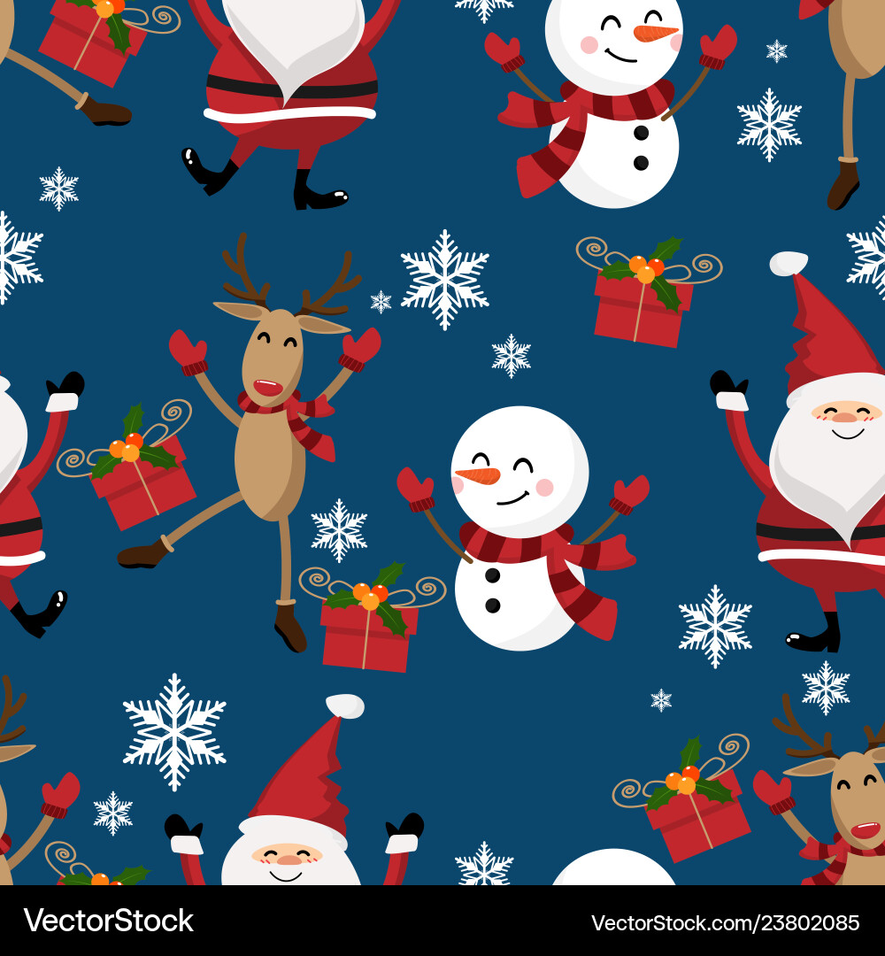 Christmas holiday season seamless pattern Christmas holiday season seamless pattern vector image