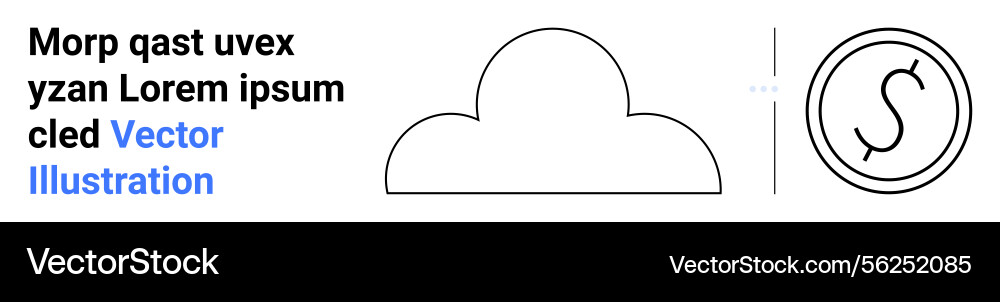 Cloud shape with circular dollar design Vector Image