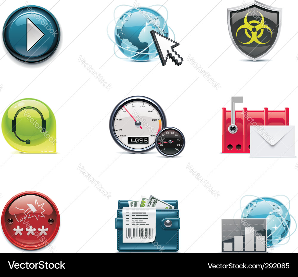 Computer Networking Icons vector image