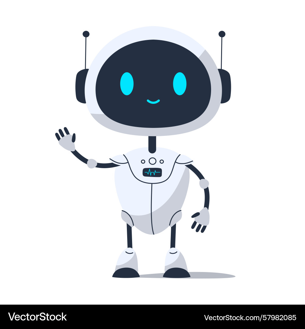 Cute smiling robot with cheerful expression Vector Image