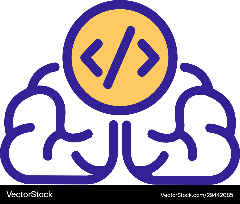 Developer programmer icon isolated contour Developer programmer icon isolated contour vector image