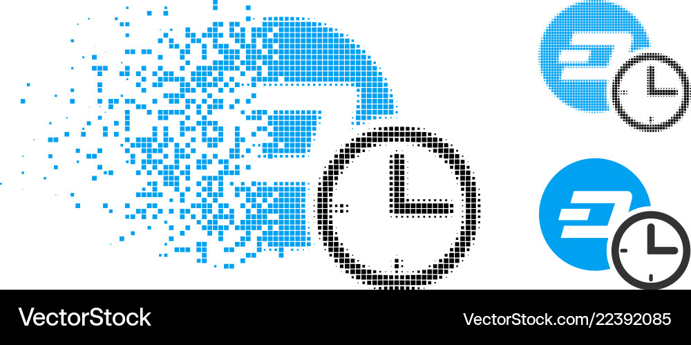 Disintegrating pixel halftone dash credit counter Disintegrating pixel halftone dash credit counter vector image