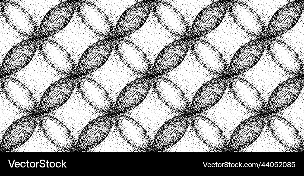 Dotwork circles seamless pattern background black Vector Image
