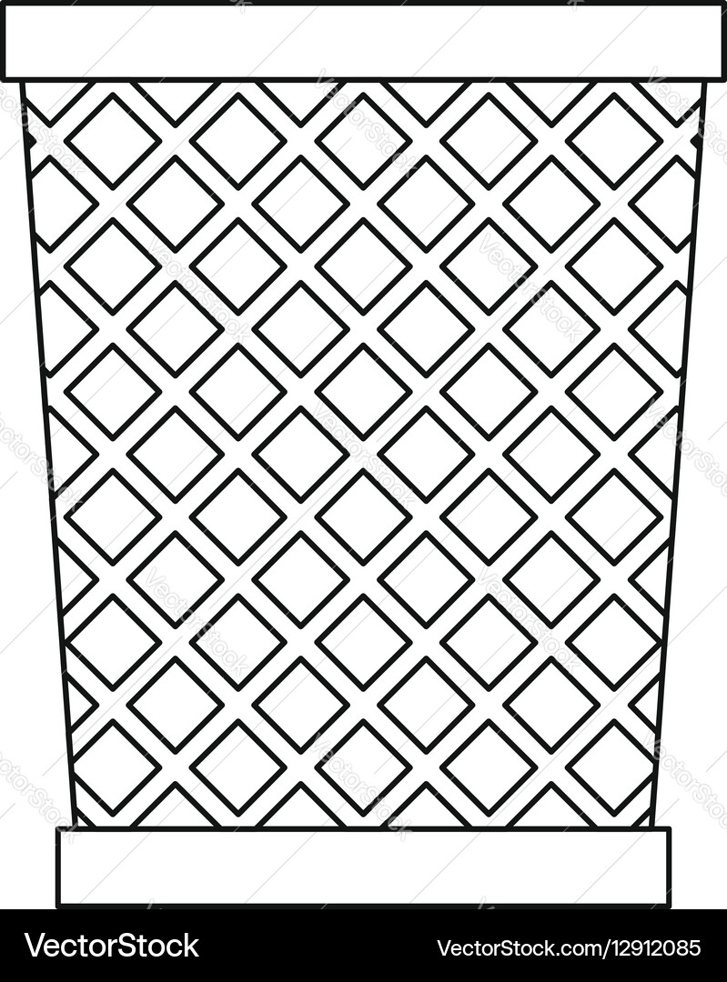 Empty metal trash garbage bin icon outline style vector image