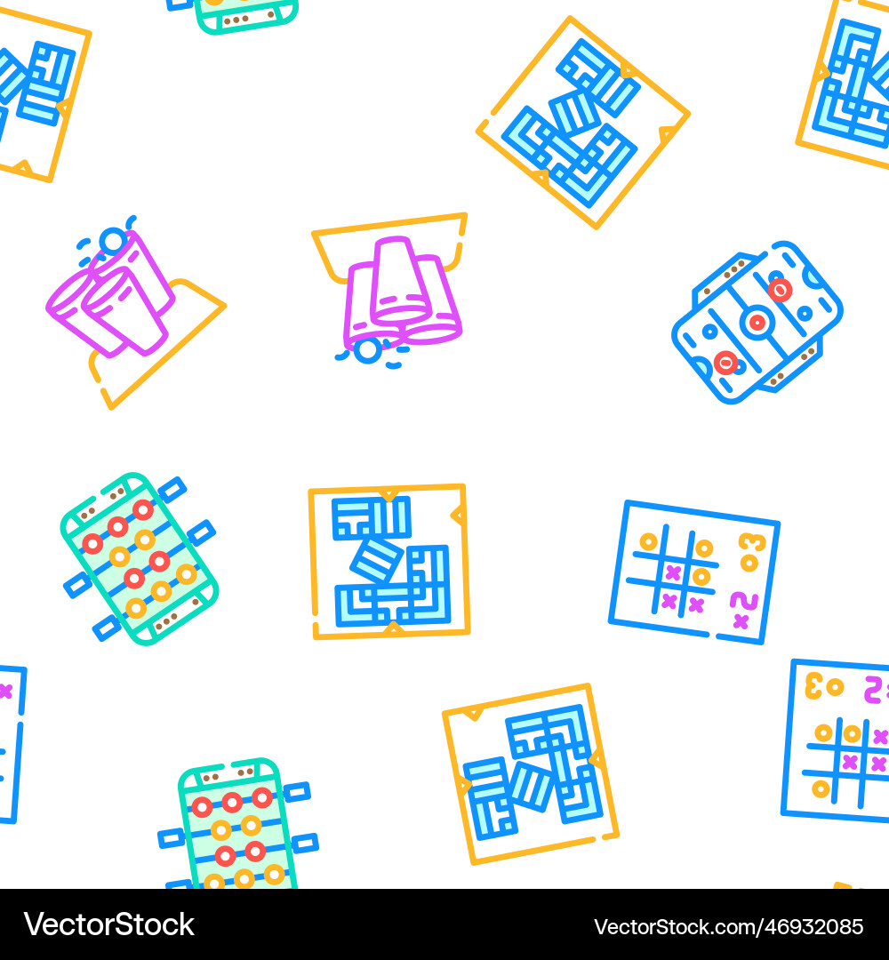 Game board table play seamless pattern Game board table play seamless pattern Vector Image