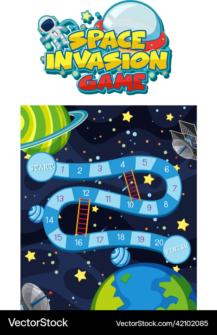 Game template with space theme background Game template with space theme background Vector Image