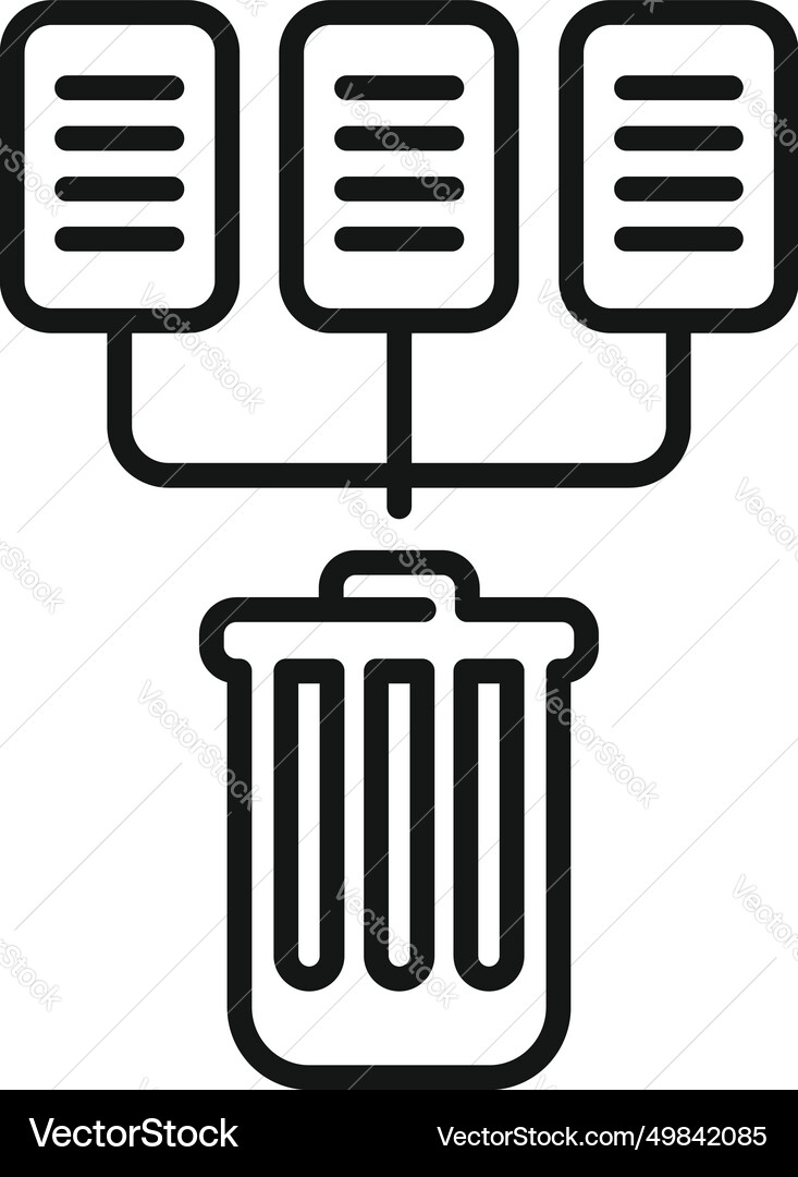 Garbage file content icon outline creative Garbage file content icon outline creative vector image