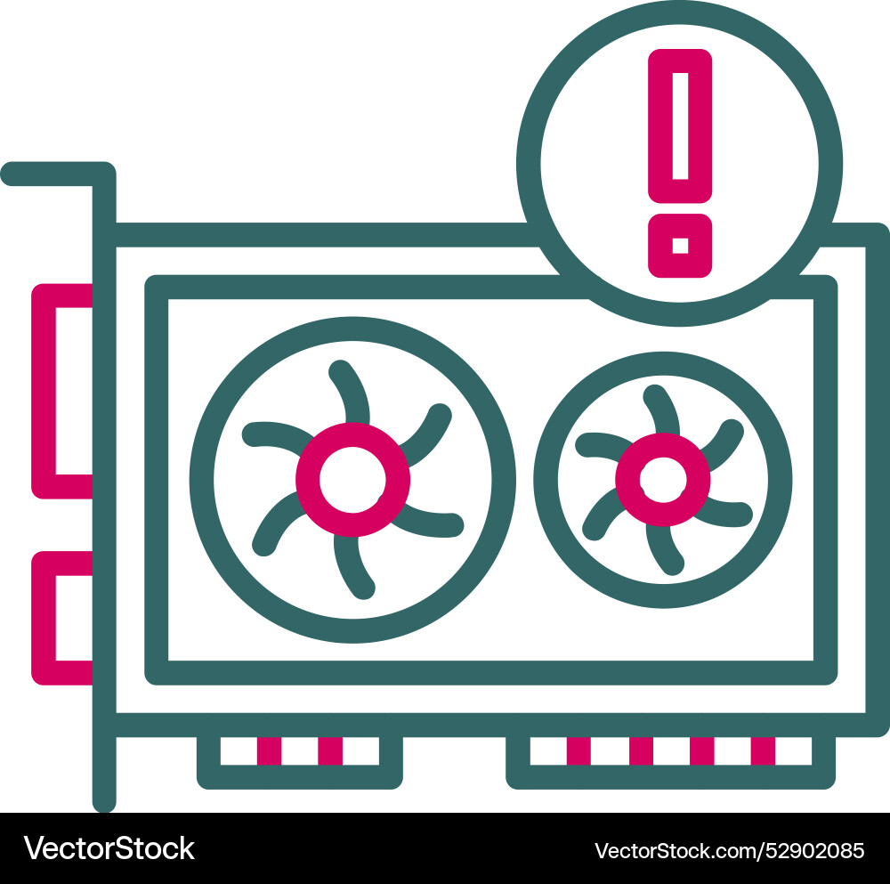 Gpu error icon design vector image