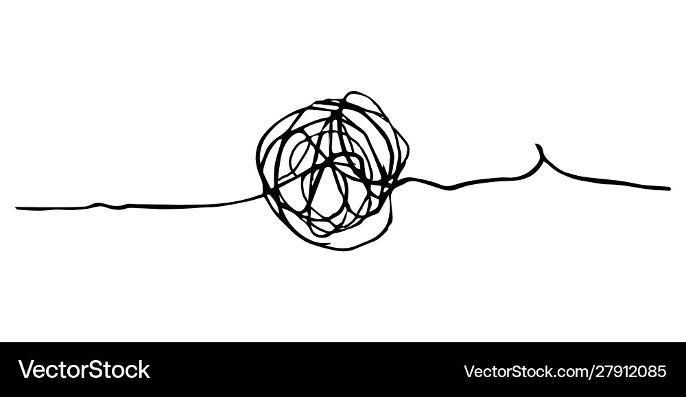 Hand drawn scribble sketch circle object tangled Vector Image