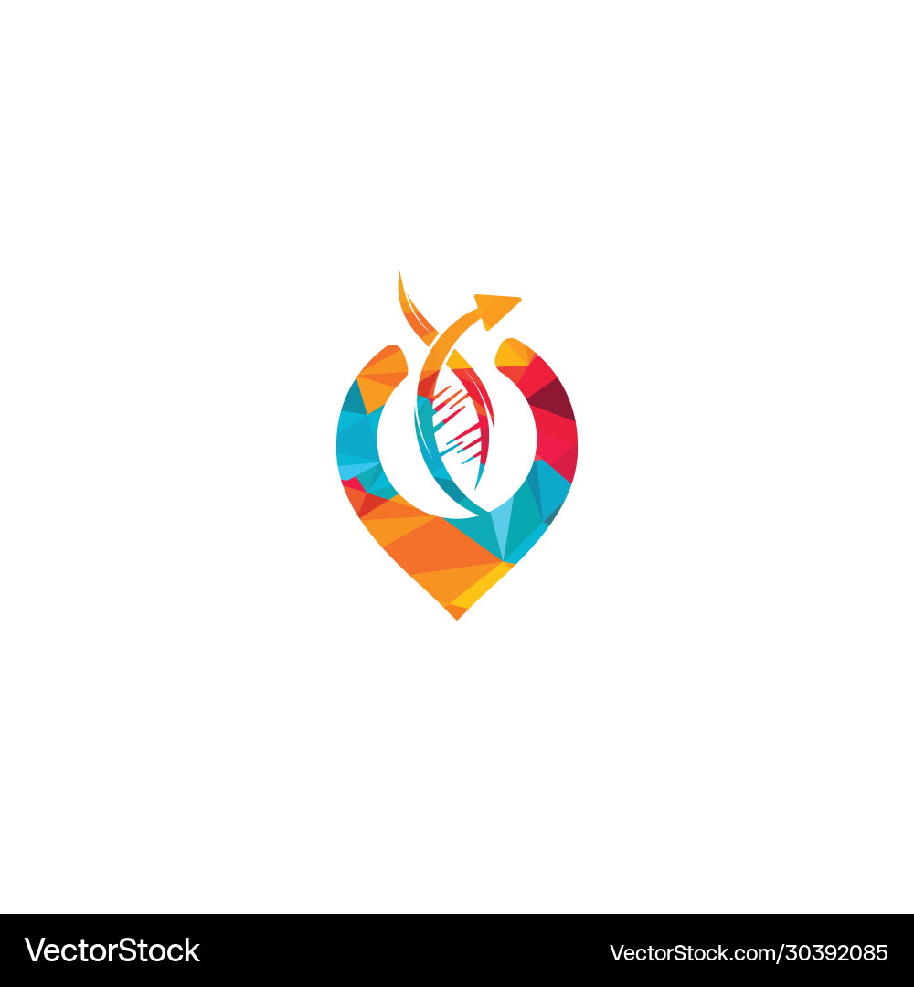 Human dna and map pointer logo design Human dna and map pointer logo design Vector Image
