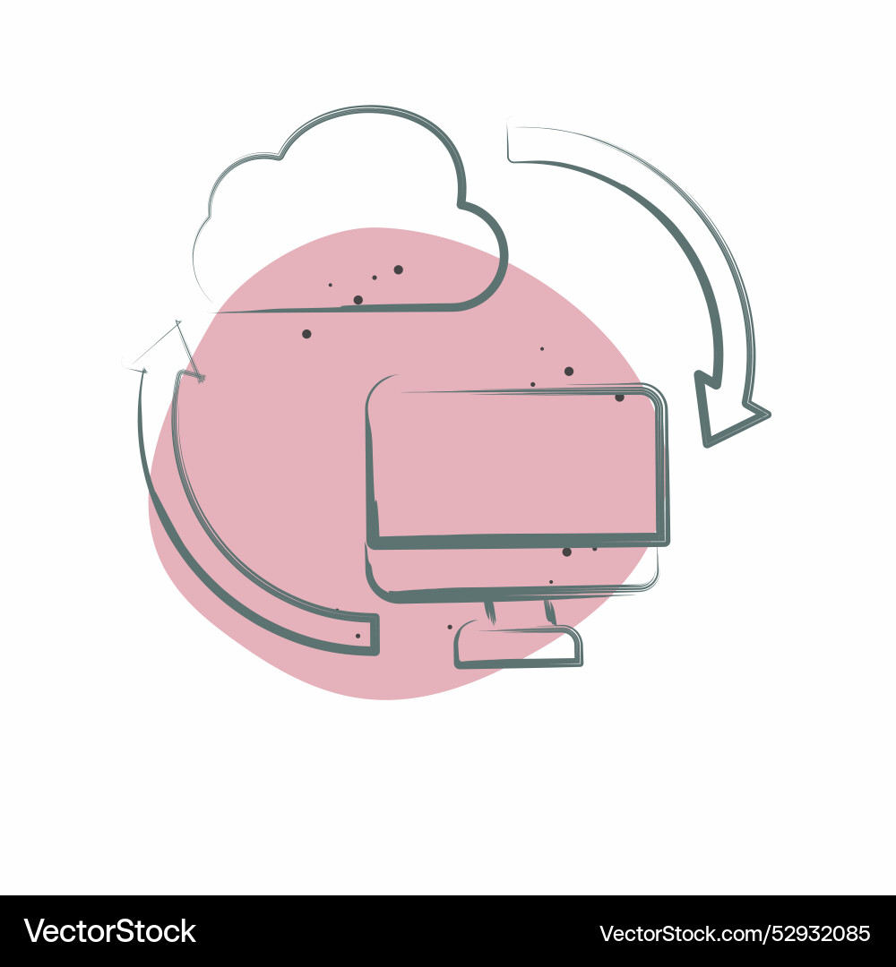 Icon backup data related to network symbol color Icon backup data related to network symbol color Vector Image