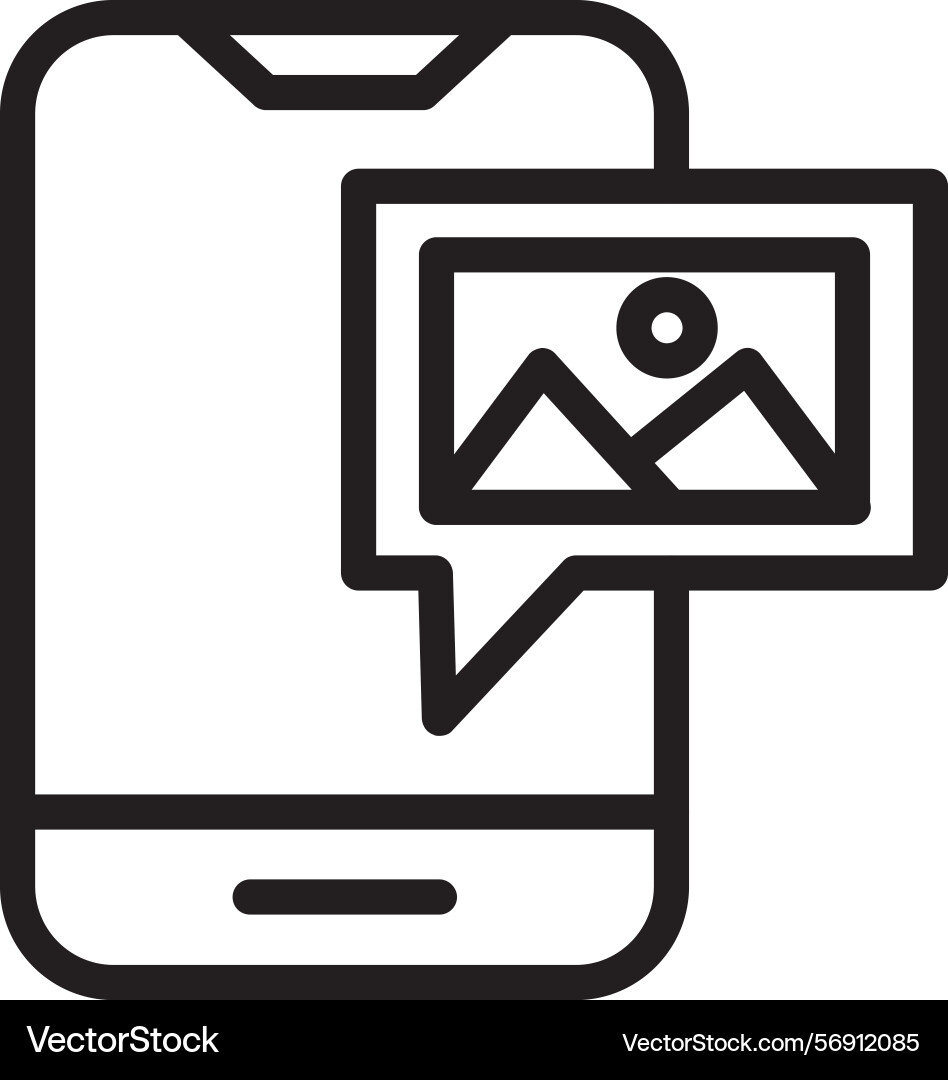Mms linear style icon design Vector Image