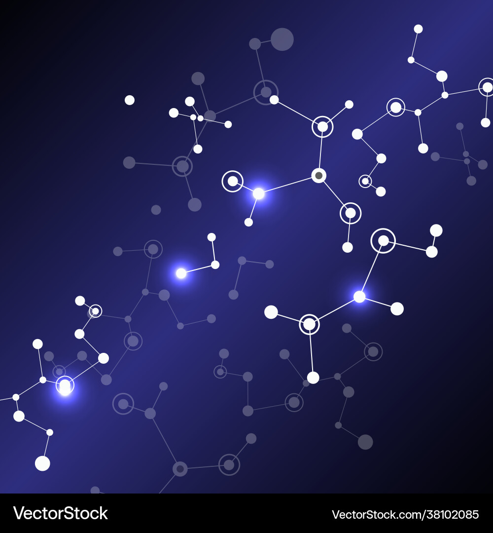 Molecules with lines and connection points Molecules with lines and connection points vector image