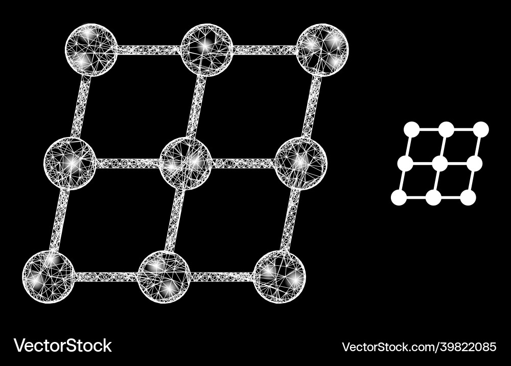Polygonal network mesh inclined grid nodes Polygonal network mesh inclined grid nodes vector image