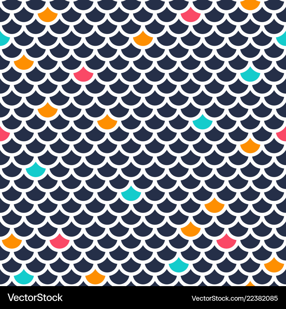 Repeating Fish Scale Pattern vector image