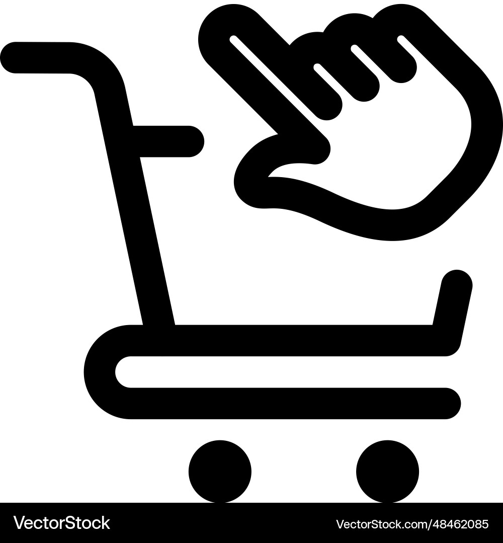 Selecting cart to add on products vector image
