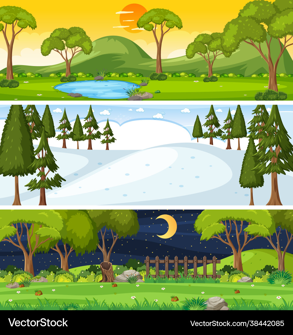Set different nature horizontal scenes Set different nature horizontal scenes vector image