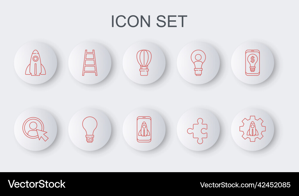 Set line startup project concept create account Set line startup project concept create account vector image