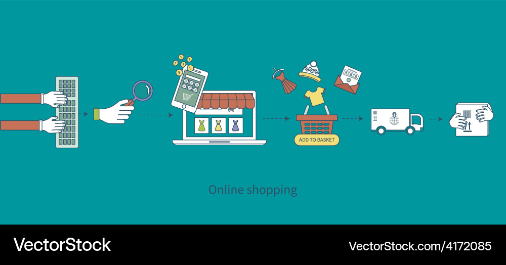 Set of flat design concept icons for web vector image