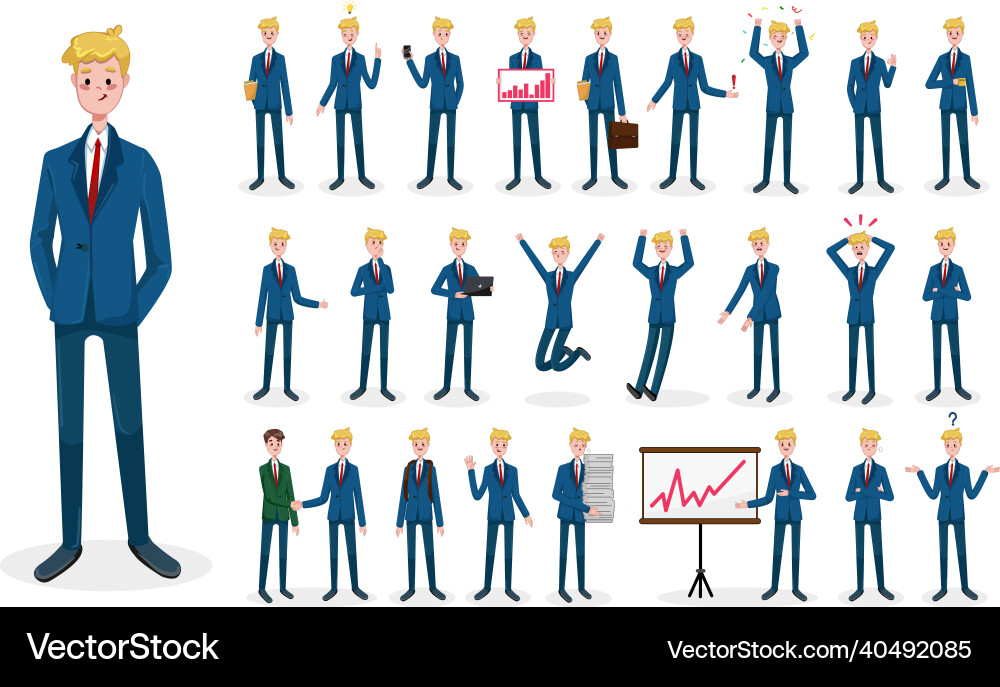 Set of with businessman Set of with businessman vector image