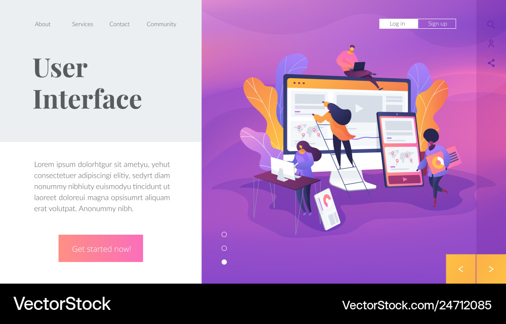 Web design development landing page template Web design development landing page template vector image