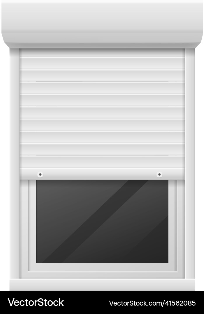 Window frame with half open blinds rolling Window frame with half open blinds rolling vector image