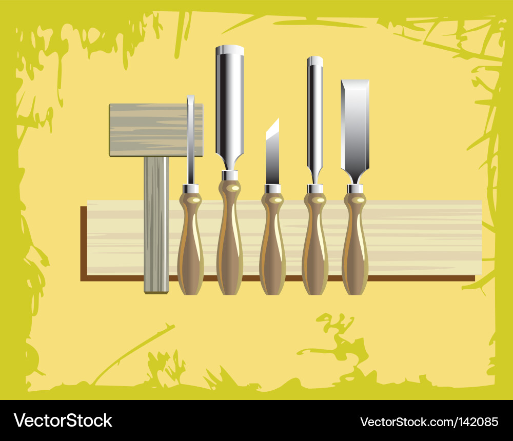 Wood Carving Tool Set Vector Image