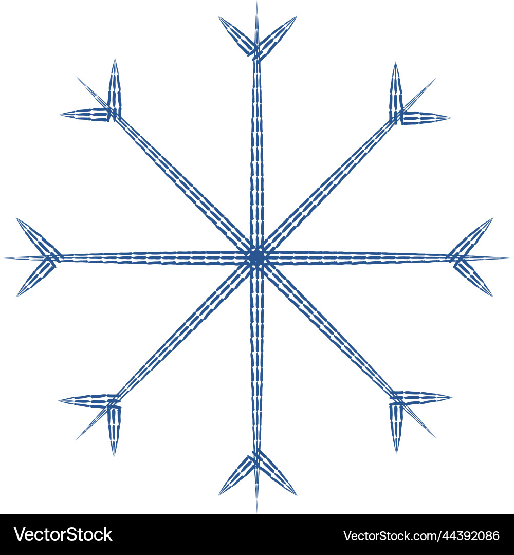 Abstract snowflake dashed patterned lines Abstract snowflake dashed patterned lines vector image