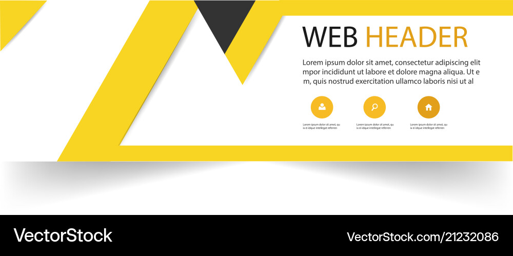 Abstract web header design template yellow Abstract web header design template yellow vector image