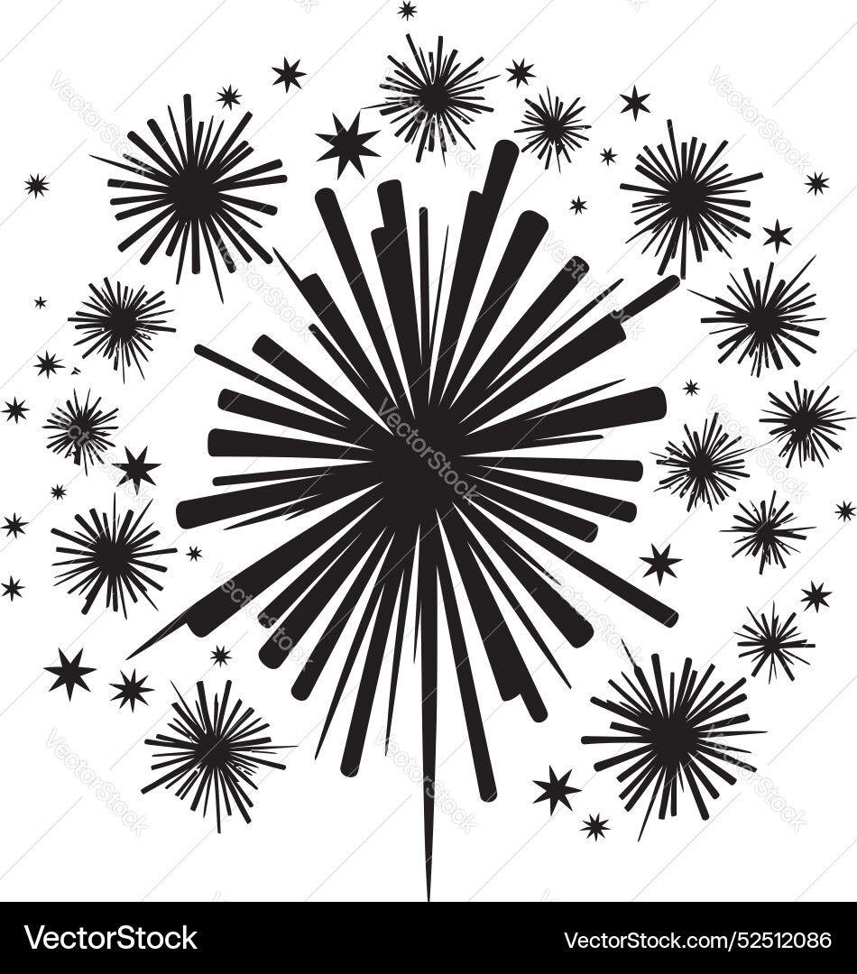 Astral array iconic emblem for firework sparkles Vector Image